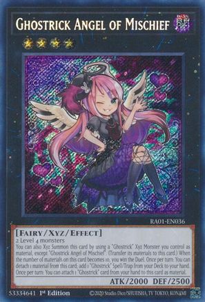 Ghostrick Angel of Mischief (Secret Rare) (RA01-EN036) - Secret Rare - 1st Edition - 25th Anniversary Rarity Collection