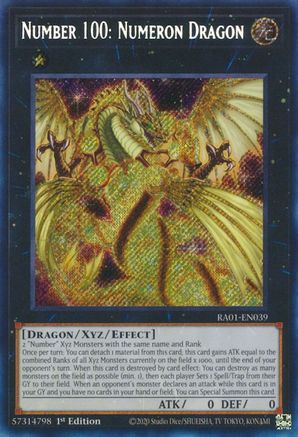 Number 100: Numeron Dragon (Secret Rare) (RA01-EN039) - Secret Rare - 1st Edition - 25th Anniversary Rarity Collection