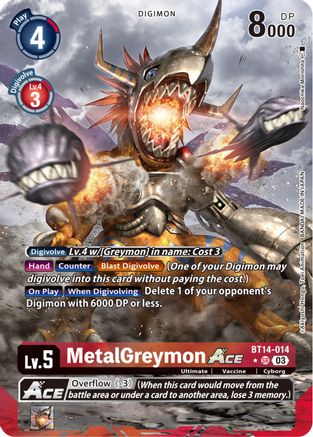 MetalGreymon ACE (Alternate Art) (BT14-014) Foil Super Rare - Blast Ace