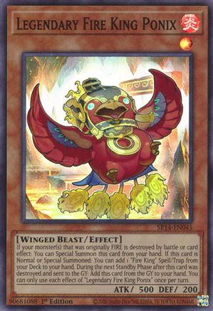 Legendary Fire King Ponix (SR14-EN045) - Super Rare - Structure Deck: Fire Kings