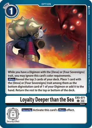 Loyalty Deeper than the Sea (EX5-071)  Common - Animal Colosseum
