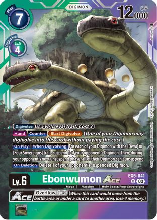 Ebonwumon ACE (EX5-041) Foil Rare - Animal Colosseum