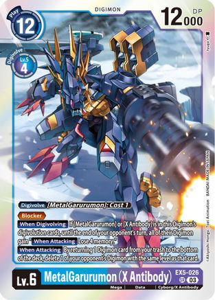 MetalGarurumon (X Antibody) (EX5-026) Foil Super Rare - Animal Colosseum