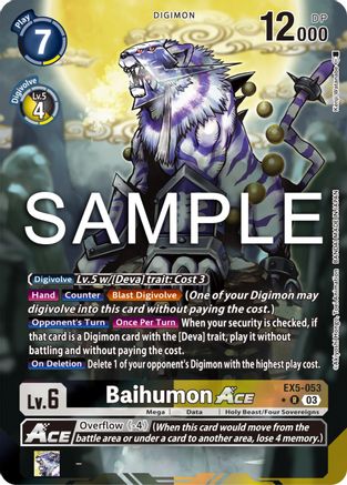 Baihumon ACE (Alternate Art) (EX5-053) Foil Rare - Animal Colosseum