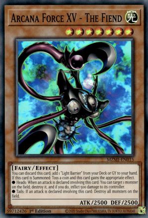 Arcana Force XV - The Fiend (MZMI-EN015) - Super Rare - Maze of Millennia