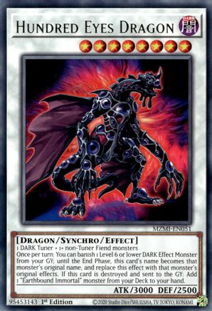 Hundred Eyes Dragon (MZMI-EN051) - Rare - 1st Edition - Maze of Millennia