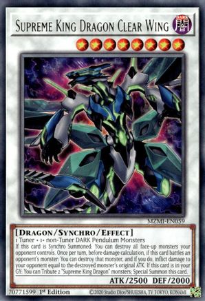 Supreme King Dragon Clear Wing (MZMI-EN059) - Rare - 1st Edition - Maze of Millennia