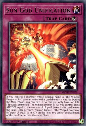 Sun God Unification (MZMI-EN071) - Rare - 1st Edition - Maze of Millennia