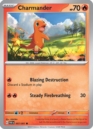Charmander - 007/091 7  - Common - SV: Paldean Fates