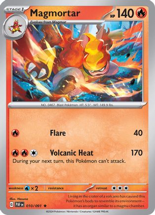 Magmortar 10 Holofoil - Rare - SV: Paldean Fates