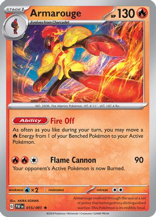 Armarouge - 015/091 15 Holofoil - Rare - SV: Paldean Fates