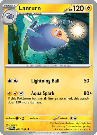 Lanturn 21  - Uncommon - SV: Paldean Fates