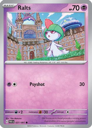 Ralts - 027/091 27  - Common - SV: Paldean Fates