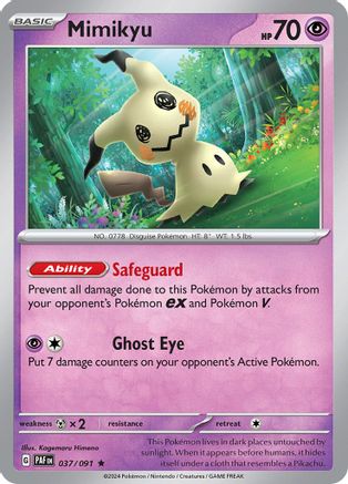 Mimikyu - 037/091 37 Holofoil - Rare - SV: Paldean Fates