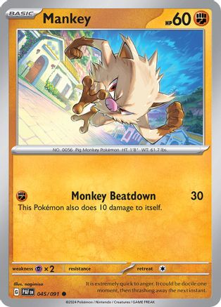 Mankey - 045/091 45  - Common - SV: Paldean Fates