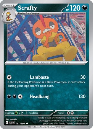 Scrafty 61  - Uncommon - SV: Paldean Fates
