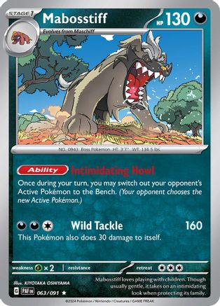 Mabosstiff - 063/091 63 Holofoil - Rare - SV: Paldean Fates