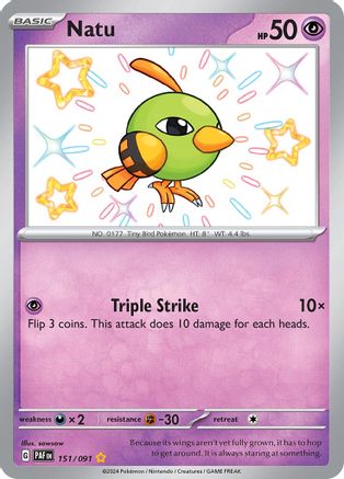 Natu - 151/091 151 Holofoil - Shiny Rare - SV: Paldean Fates