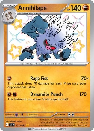 Annihilape - 171/091 171 Holofoil - Shiny Rare - SV: Paldean Fates