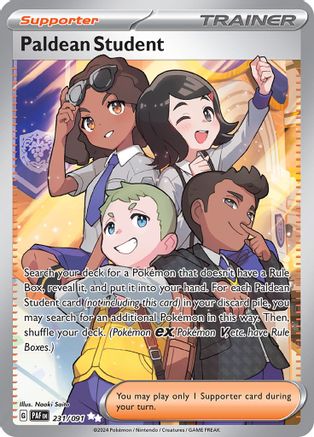 Paldean Student - 231/091 231 Holofoil - Ultra Rare - SV: Paldean Fates