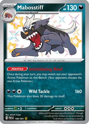 Mabosstiff - 188/091 188 Holofoil - Shiny Rare - SV: Paldean Fates
