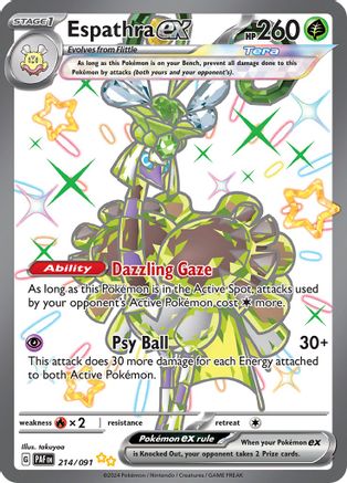 Espathra ex - 214/091 214 Holofoil - Shiny Ultra Rare - SV: Paldean Fates