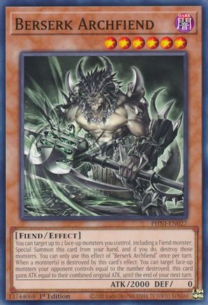 Berserk Archfiend (PHNI-EN027) - Common - 1st Edition - Phantom Nightmare