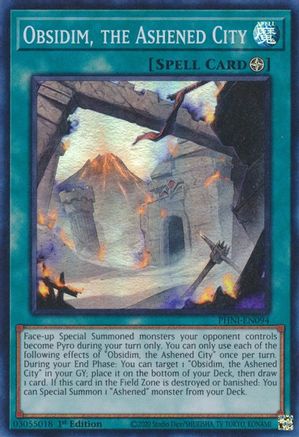 Obsidim, the Ashened City (PHNI-EN094) - Super Rare - Phantom Nightmare