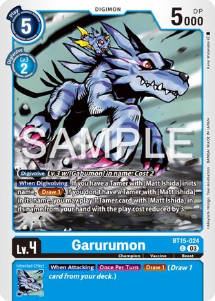 Garurumon (BT15-024)  Common - Exceed Apocalypse
