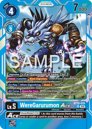 WereGarurumon ACE (BT15-026) Foil Super Rare - Exceed Apocalypse