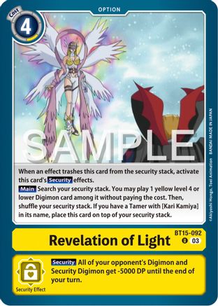 Revelation of Light (BT15-092)  Uncommon - Exceed Apocalypse