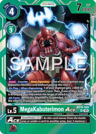 MegaKabuterimon ACE (BT15-049) Foil Super Rare - Exceed Apocalypse