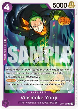 Vinsmoke Yonji (067) (OP06-067) - Foil Rare - Wings of the Captain