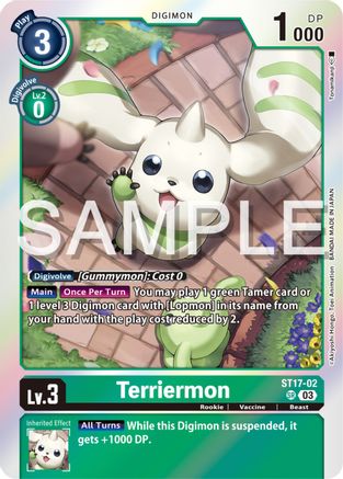 Terriermon (ST17-02) Foil Super Rare - Starter Deck 17: Double Typhoon Advanced Deck Set