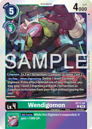 Wendigomon (ST17-04) Foil Uncommon - Starter Deck 17: Double Typhoon Advanced Deck Set