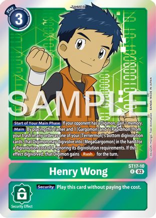 Henry Wong (ST17-10) Foil Rare - Starter Deck 17: Double Typhoon Advanced Deck Set