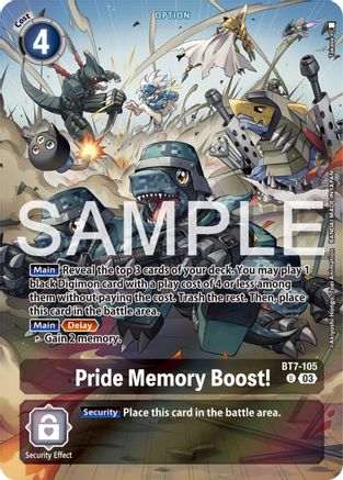 Pride Memory Boost! (Bonus Pack) (BT7-105) Foil Uncommon - Starter Deck 17: Double Typhoon Advanced Deck Set