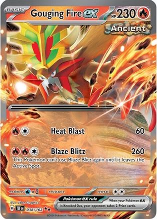 Gouging Fire ex - 038/162 38 Holofoil - Double Rare - SV05: Temporal Forces