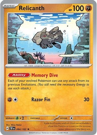 Relicanth - 084/162 84 Holofoil - Rare - SV05: Temporal Forces