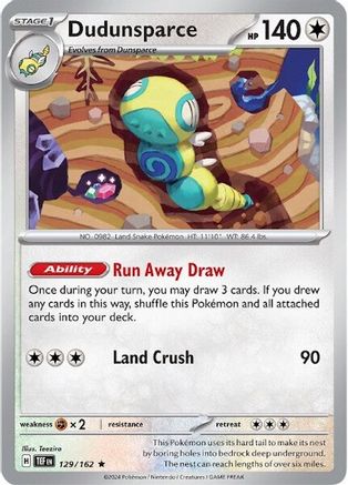 Dudunsparce 129 Holofoil - Rare - SV05: Temporal Forces