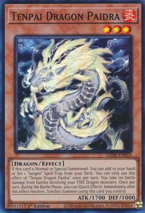 Tenpai Dragon Paidra (LEDE-EN016) - Super Rare - 1st Edition - Legacy of Destruction