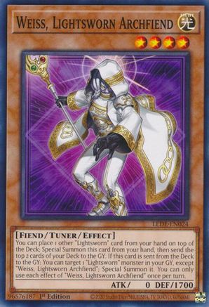 Weiss, Lightsworn Archfiend (LEDE-EN024) - Common - 1st Edition - Legacy of Destruction