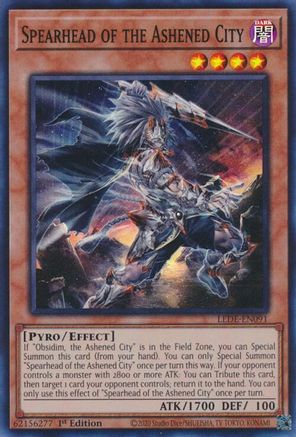 Spearhead of the Ashened City (LEDE-EN091) - Super Rare - 1st Edition - Legacy of Destruction
