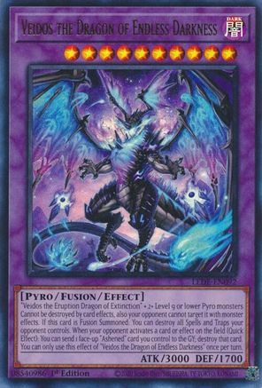 Veidos the Dragon of Endless Darkness (LEDE-EN092) - Ultra Rare - 1st Edition - Legacy of Destruction