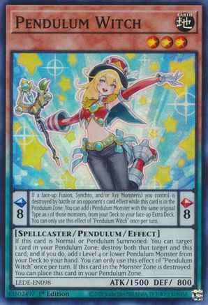 Pendulum Witch (LEDE-EN098) - Super Rare - 1st Edition - Legacy of Destruction