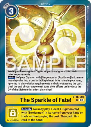 The Sparkle of Fate! (BT16-093) Foil Rare - Beginning Observer