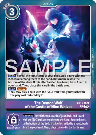 The Demon Wolf of the Castle of Nine Wolves (BT16-099) Foil Rare - Beginning Observer