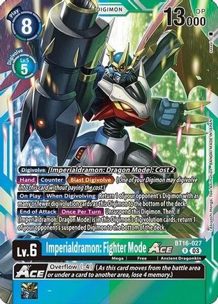 Imperialdramon: Fighter Mode ACE (BT16-027) Foil Rare - Beginning Observer