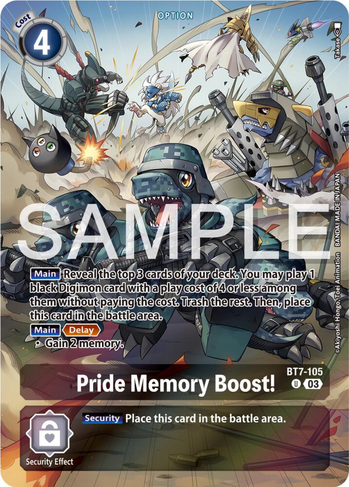 Pride Memory Boost Bonus Pack BT7-105 U (Starter Deck 17: Double Typhoon Advanced Deck Set)  - Foil