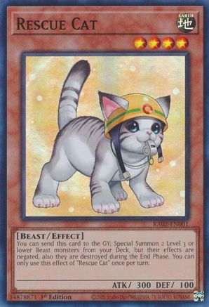 Rescue Cat (Alternate Art) (RA02-EN001) - Super Rare - 1st Edition - 25th Anniversary Rarity Collection II